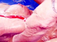 wrestle this shaved blonde couple till squirting pussy wins then doggystyle fuck with cum dessert licking