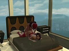 early christmas morning shemale lesbian fucking session turns wildly suggestive