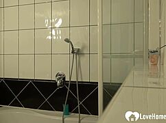 omg amazing brunette gf lets me film her teasing solo shower fingering