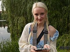 hunt4k. cute blonde daruma rai's tight pussy stretched by monster cock