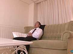 Sexy glasses bitch's big clit tits make dudes fuck her rough creampie.