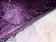 my soaked satin panties cling to my fat wife's dripping wet pussy