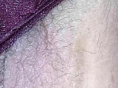 my soaked satin panties cling to my fat wife's dripping wet pussy
