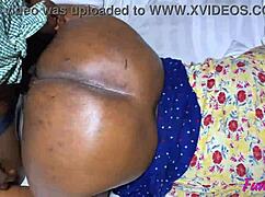 Fat ebony school teacher huge tits big ass fucked hard homemade bedroom closeup