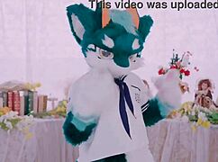 adorable furry dragon dances cutely in vibrant rhythmic moves