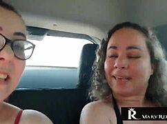 natasha sub flashes tits in car during wild outdoor casting interview