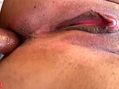 married hottie takes double penetration in a steamy threesome with her cuck hubby's buddies, bent over big ass spread wide for black cocks and creampies