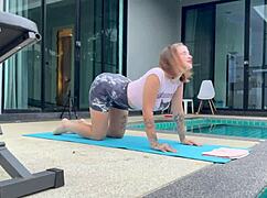 Eighteen-Year-Old Step Sister Yoga Fucked By Huge Cock