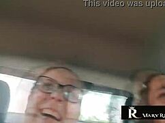 natasha sub flashes tits in car during wild outdoor casting interview