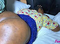 Fat ebony school teacher huge tits big ass fucked hard homemade bedroom closeup