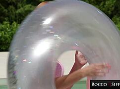 rocco siffredi destroys ann joy and dolly dyson with huge cock outdoors