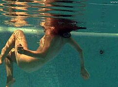 irina russaka the hot russian teen dives underwater skinny dipping in pool