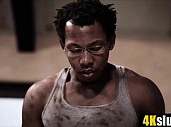 cute petite chloe cherry blindfolded surprised by big black cock pounding her hard