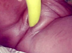 Desibhabhi's Brinjal Deep in Shaved Pussy
