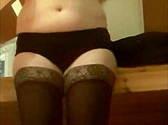 french housewife slave bound in bdsm, takes maledom humiliation and toy orgasms on cam