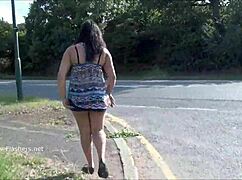 hey look at this indian bbw kiki flashing her fat body publicly then masturbating outdoors voyeur style with banana