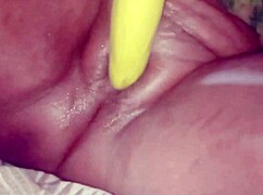 Desibhabhi's Brinjal Deep in Shaved Pussy