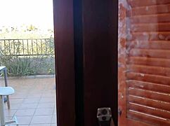 Neighbor catches him filming then bends over for deepthroat blowjob cumshot facial