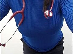 Can you imagine this slutty Latina nurse filming homemade porn in the hospital boss's office?