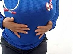 Can you imagine this slutty Latina nurse filming homemade porn in the hospital boss's office?