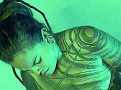 latina goddess chokes slave gagging on feet rubbing wet hairy pussy