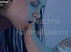 latina goddess chokes slave gagging on feet rubbing wet hairy pussy
