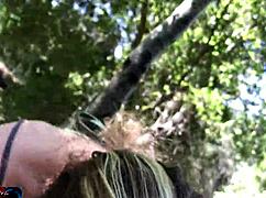 Stepdaughter Erin Electra bounces curvy tits on gardener's cock for backyard cum facial!