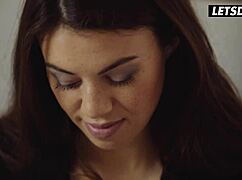 Tiffany Doll seduces Sicilia into steamy hotel lesbian pussy licking session.