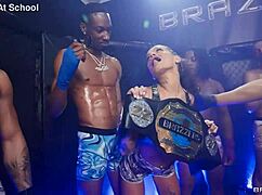 Ryan Reid Gagged Choked Spanked In Cage Blowbang Facial Cumshot Orgy!