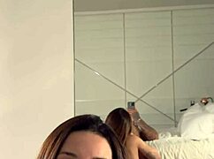 big tits brazilian babe deepthroats fat cock swallows cum pov?