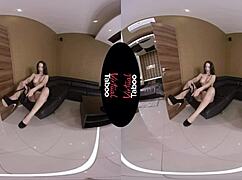 wow shaved big ass brunette strips clothes off in taboo pov pussy tease!