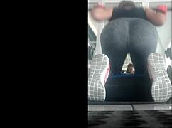 Skinny mexican teen bends ass over in gym leggings doggystyle tease