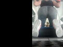 Skinny mexican teen bends ass over in gym leggings doggystyle tease