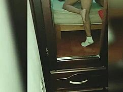 Ever spied on your hot mexican cousin dressing after shower, leading to wild homemade teen orgasm?