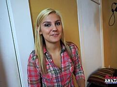 hey bailey, that busty tattooed blonde gags deep then swallows cum