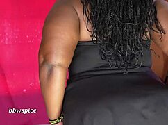 Huge Ebony Curves Tease In Tight Lingerie And Thong Photoshoot