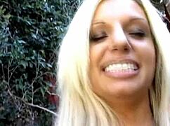 busted with my huge pierced nipples out, wanna suck these blonde tits?