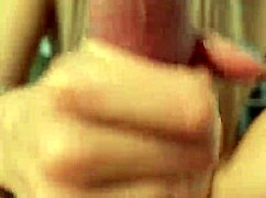 Girlfriend strokes cock closeup till cumshot on day 45 homemade handjob