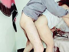 naughty couple tries standing doggy with some anal play 😏