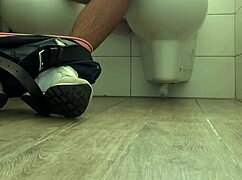 Spy Cam Secretly Captures Friend's Furious Bathroom Jerk Off And Massive Orgasm