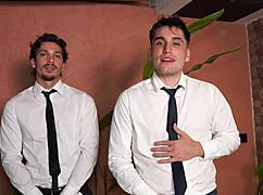 innocent latina interview turns into rough double vaginal with monster cocks and cum swap