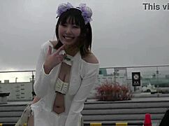 cosplay cutie teases in skimpy costume ready for playful reveal