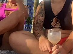 alone on this beach feeling so free and naughty without him knowing