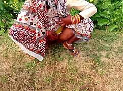 Why endure the pain when this Indian aunty's big tits bounce brutally in the forest outdoors?