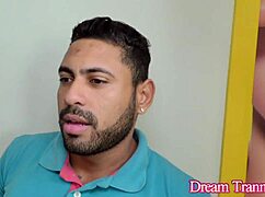 small titted tgurl gabrielly ferraz loves licking cock then taking it bareback up her ass
