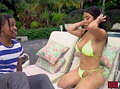 tokyo lynn bounces luscious ass on bbc in interracial cowgirl deepthroat