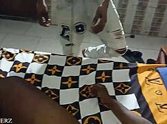 New chubby black neighbor bends over big ass for my monster BBC pounding