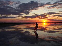 walk on red sunset of elton salt lake draws you in mysteriously