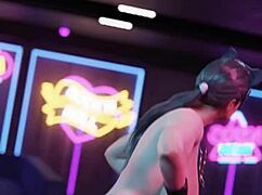 Catwoman dances in her sexy costume teasing moves