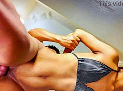 lucky hubby slams sexy teen slut doggystyle while wife watches squirting mess 💦